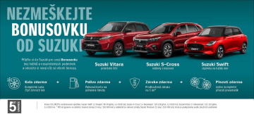 BONUSOVKA je zpět! Jedinečná nabídka na vozy Suzuki S-Cross, Vitara a Swift